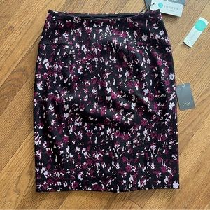 Lysse Stitch Fix Exclusive Multi-floral Charity Pencil Skirt Dark Purple Size S